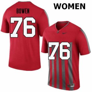 NCAA Ohio State Buckeyes Women's #76 Branden Bowen Throwback Nike Football College Jersey DSF5345JU